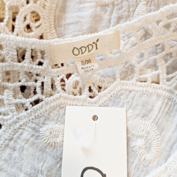 🌸🌟LAST 1🌟NWT Oddi Cotton Crochet Lace Top - Picture 5 of 6